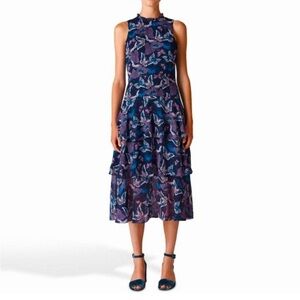 Whistles Floral Sleeveless Midi Dress